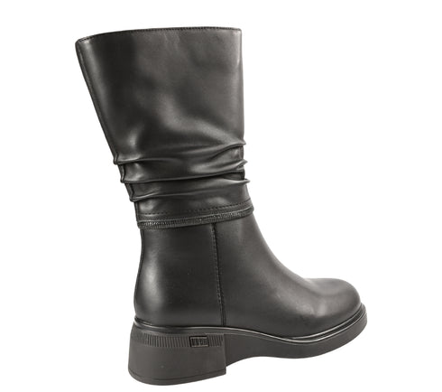 Cizme elegante, dama, KARISMA, DL70026A negru, piele naturala